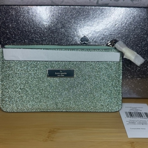 kate spade Handbags - Kate Spade Sparkling Mint Wristlet